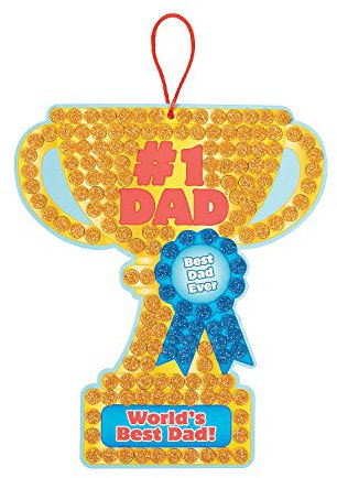 Fun Express – Dad Glitzerschaum-Mosaik-Schild, Bastelset für Vatertag, zum Aufhängen, Dekoration, Bastelset – für 12 Kits