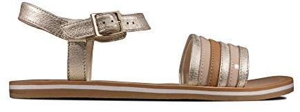 Clarks Finch Stride K, Girls’ Ankle-Strap, Grey (Metallic Combi Metallic Combi), 11.5 Child UK (29.5 EU)