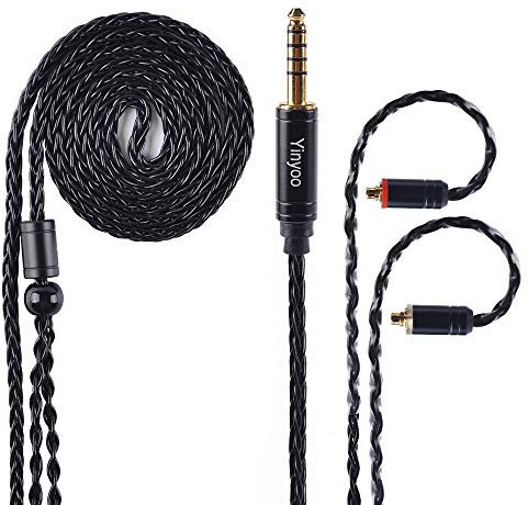 Yinyoo 8core MMCX Kabel Versilbert Upgrade Kopfhörerkabel 4.4mm Plug für Tin Audio T2 T3 T2Pro SE315 SE535 SE846 P1 Kopfhörer