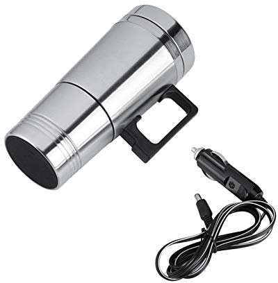 Tasse de voyage chauffée 12V/24V 300ML Camion de voiture portable Bouilloire électrique Chauffe-eau Flacon en acier inoxydable Chauffage thermique électrique Tasse à café avec allume-cigare (24V)