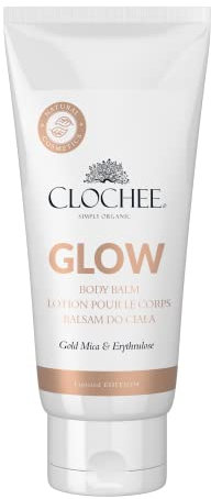 CLOCHEE Simply Organic - GLOW Körperlotion - natürlich gewonnene Inhaltsstoffe - Aloe Vera Gel, Sheabutter und natürliche Öle - UVA - UVB Absorption - SPF 3-4 - 100% natürlich - Sheabutter - 100ml