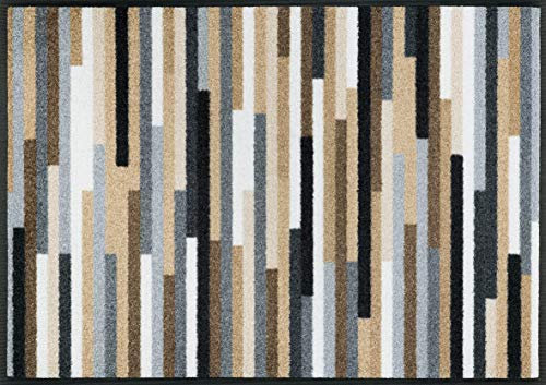 wash+dry Fußmatte, Mikado Stripes nature 60x85 cm, innen und außen, waschbar
