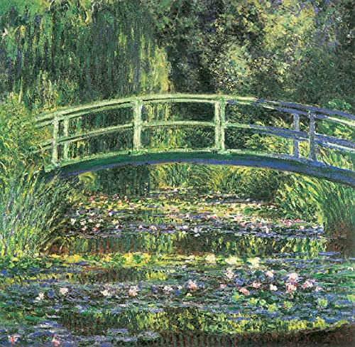 Zhyaunz DIY 5D Diamond Painting by Number Kits Claude Monet Die japanische Brücke Kreuzstich Stickerei Strass Bild Kunst Handwerk Wanddekoration 40x50cm