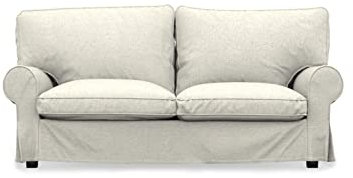 COMFORTLY Ersatzbezug für 2-Sitzer, handgefertigt, kompatibel mit EKTORP Schlafsofa – nur Bezüge (strapazierfähig, cremefarben)