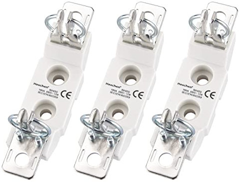 Heschen Lot de 3 porte-fusibles unipolaire en céramique NH00 160 A 690 V 12 W pour fusible NH
