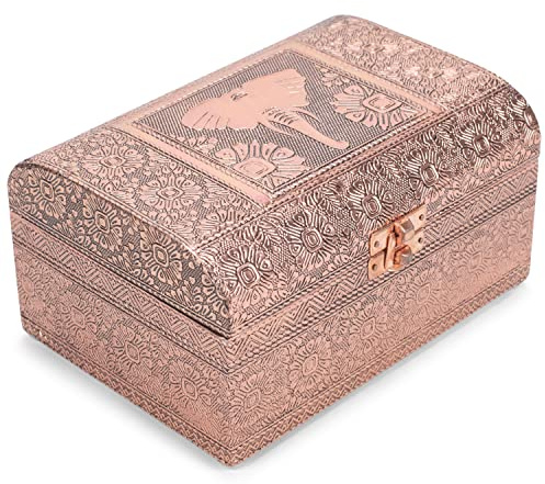 Cottage Garden Elefanten-Aufbewahrungsbox, Kupferton, Metall, geprägt, runde Oberseite, Aufbewahrungsbox