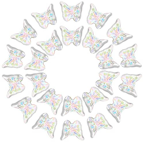 24 Pièces Mini Griffes à Cheveux Petite Pince à Cheveux Papillon Mini Pince à Griffe de Cheveux Mini Clip à Cheveux Papillon Mignon pour Filles, 0,79 x 0,59 Pouce (Blanc Transparent)