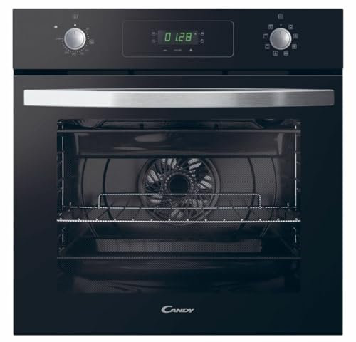 Candy Idea FIDC N625 L, Horno Multifunción, 70L, 2400W, 1 Bandeja y 2 Rejillas, Ventilación Tangencial de Enfriamiento, Limpieza Aquactiva, 8 Funciones, Mandos Push&Pull, Puerta Doble Cristal, Negro