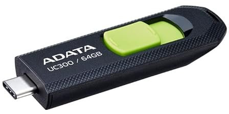 64GB AData USB3.2 UC300 Type-C USB Flash Drive Black/Green