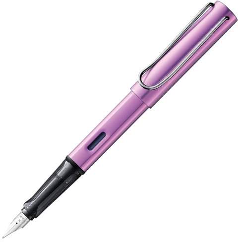 Lamy AL-star lilac Füller – Füllhalter mit ergonomischem Griff & polierter Stahlfeder in Strichbreite EF – leichtes Aluminiumgehäuse – inkl. Tintenpatrone T 10 blau – Rechtshänder