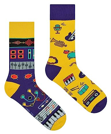 Spox Sox Casual Unisex - lustige, verrückte, bunte Socken für Damen und Herren, Gr. 36-39, Musik