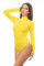 Magi Langarm Damen Body Bodysuit mit Halbkragen Basic Body mit langen Ärmeln (M, Gelb)
