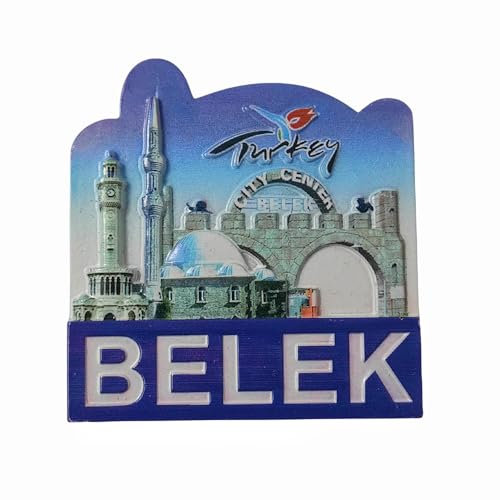 Belek Türkei-Kühlschrankmagnet, Reise-Souvenir, 3D-Kühlschrankdekoration, magnetischer Aufkleber, Bastelsammlung