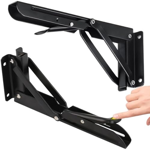 Neue Klappkonsole Schwerlast 500mm, 2 Stück Klappwinkel Schwerlast, Klappscharniere für Tischplatten, Klappkonsole mit Arretierung, Regalhalterung für Klapptisch Wandmontage