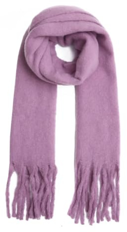 FASHION YOU WANT Damen Web Strickschal UNI FARBEN und langen dicken Fransen, warmer Winter, Stola
