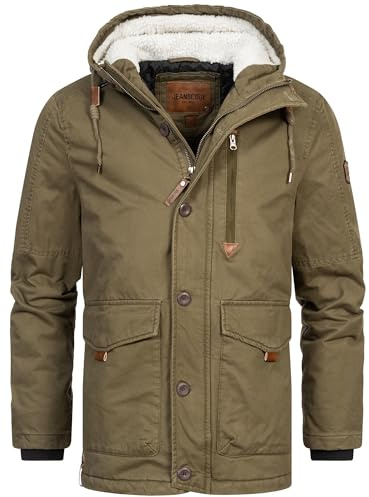 Indicode Herren INCrossing Winterjacke Herrenparke mit gefütterter Kapuze