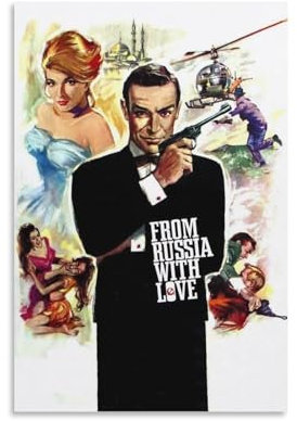 LIANGSHUANG Poster mit englischer Aufschrift British Sequel Films From Russia with Love, Leinwand, Wandkunstdrucke, Poster, Foto, Gemälde, Poster, Raumdekoration, 60 x 90 cm