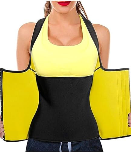T-Shirt De Sauna For Femme Gilet De Sudation Shapewear Taille Augmentée For L'Europe Néoprène Argent Super Polymère Contrôle Du Ventre Combustion Des Graisses Gym Fitness ( Color : Black , Size : XL )