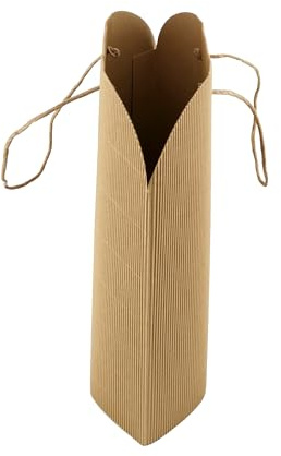 IDEA HOME 6 Stück Papiertüten M Kraft WAVE 21 x 10 x 30 cm, Papiertüten mit Henkel,Geschenktüten für Geburtstagsfeier,Weihnachten,Geschenkverpackung,Einkaufstüten (verdicken 280gsm)