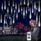 EONANT Solar Meteor Shower Lights, Wasserdicht 30cm 10 Röhren 240LED Weihnachten Eiszapfen Regen fallende String Lichter mit Fernbedienung, Garten Party Hochzeit Weihnachten Dekoration (Weiß)