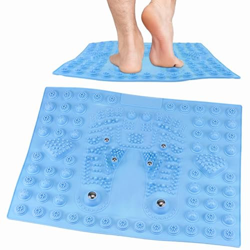 UPIQNG Coussin de massage pour pieds - Outil de massage pour les pieds - Tapis d'acupression - Coussin de réflexologie Shiatsu (bleu)