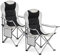 Mondeer Campingstuhl Faltbar 2er Set, Klappstuhl Gepolster Anglerstuhl mit Getränkehaltern und Seitentasche für Camping Garten Balkon Strand, bis 120kg, Hellgrau
