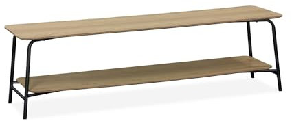 sweeek - Mueble TV decoración Madera y Estructura acero 150cm 2 estantes