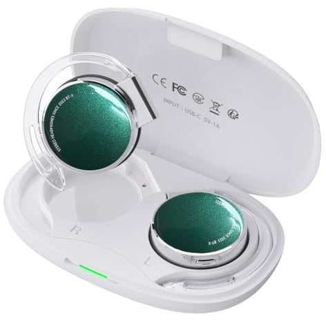 BEVCEFCC Wireless Earphones with EarHooks Bluetooth 5.3 On Ear Headphones with 4 Microphones Clip on Headphones Over Ear Wireless with ENC Open Ear Headphones for Home/Office