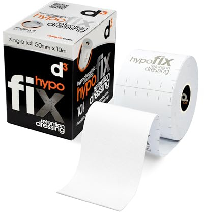 d3 HypoFix Retention Dressing 5cm x 10m – 1 Roll Hypoallergenic Medical Fixation Tape, Breathable First Aid Adhesive Underwrap for Wounds, Sports Injury & Physio Joint Support