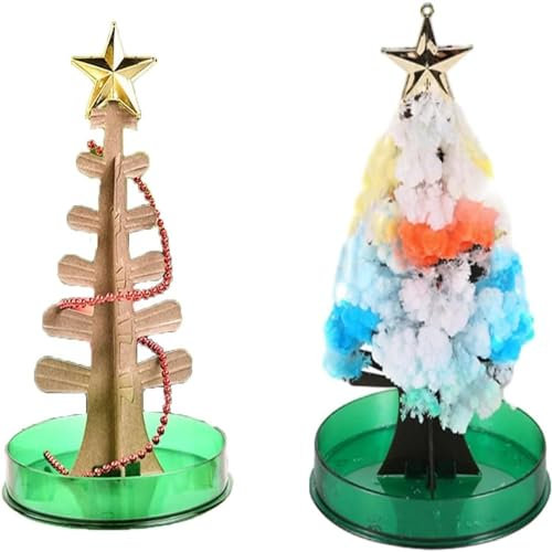 Magischer Kirschblütenbaum, Magisch wachsender Baum, Sakura-Kristallbäume aus Papier, Magisch wachsender Mini-Weihnachtsbaum, Magisch wachsendes DIY-Kit(Color:Colorful Trees,Size:10PCS)