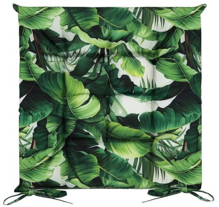 Eurofirany Wasserfeste Stuhlkissen Outdoor Sitzkissen Garten Kissen Terasse 40x40 Auflage Sitzauflage Bodenkissen Polster (Dschungel Grün)