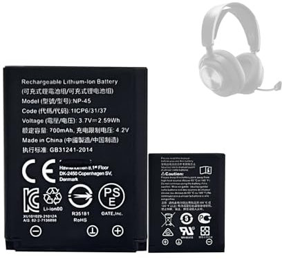 HIGHAKKU Ersatzakku Batterie NP-45 kompatibel mit Steel-Series Arctis Nova Pro 61527 Wireless Multi-System Gaming Headset