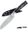 FULLHI Couteau santoku, couteau japonais multicolore de 5 pouces avec étui, couteau de cuisine en acier inoxydable avec garde (Résine noire)