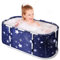 Vasca da bagno pieghevole per bambini, vasca da bagno portatile pieghevole 120 cm x 60 cm x 50 cm, vasca pieghevole autoportante per bambini da 3 a 12 anni, blu