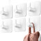 4smile Self Adhesive Hooks - 6 pcs Strong White Sticky Hooks for Hanging Towels - Stick on for Heavy Duty Waterproof, Bathroom Towel Rail, Tea Towel Holder