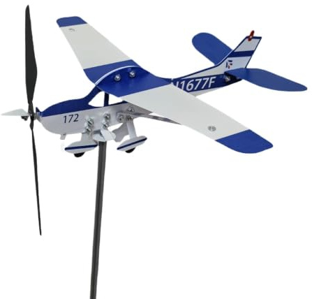 Flugzeug-Wetterfahne, Flugzeug Windspiel Metall-Windanzeiger | Flugzeug Wind Spinner Metall Wetterfahne Windmühle Für Gärten Terrasse Rasen Outdoor