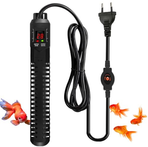 ExKeen Aquarium Heizung,500 W Verstellbare Aquarium Heizstab, Heizstab Aquarium mit LED-Anzeige und 4,75 Fuß langem Kabel für Aquarien und Aquarien 60 l–250 Liter (15–34 °C)