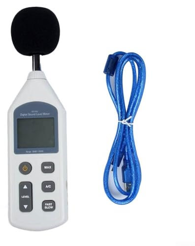 Oniissy Digitaler Schalldruckpegelmesser mit USB-Anschluss, Dezibel-Messung, 30–130 dB, digitaler Schallpegel, tragbares Dezibel-Messgerät, für Heimfabriken