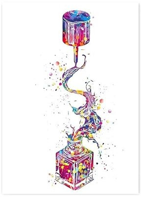Baibexing Modische Nagellack-Aquarellmalerei, Kreative Nagellack-Poster Und Drucke, Wandkunst, Bild Für Schönheits-Nagel-Heimdekoration, A5 40X50Cm Kein Rahmen