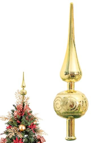 3 Farben Christbaumspitze, Exquisite Weihnachtsbaumspitze, Weihnachtsbaumspitze Glitzer Stern Baumspitze Baumkrone, Kleine Spitze Für Weihnachtsbaum Für Weihnachten Baumschmuck