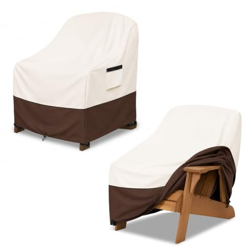 Osileyo Patio Chair Covers Waterproof Heavy Duty Patio Furniture Covers for Outdoor Adirondack Chair 35 W x 37 D x 36 H inches,Beige & Brown