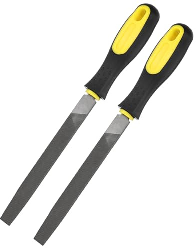 M METERXITY Juego De 2 Limas Planas De Metal 6 Pulgadas Lima De Diamante | De Acero De Alto Carbono, Lima Manual, Con Mango De PVC, Para Madera/Metal/Piedra/Modelo/DIY/Lima De Afilar