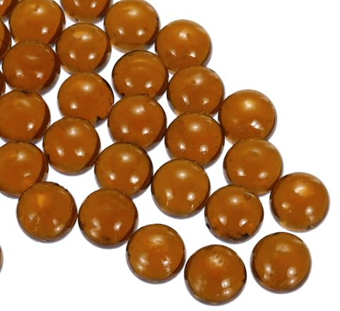 sourcing map Glass Beads,1set Round Glass Gemstone Dark Brown 0.60lbs (0.63) Glass Marbles Pebbles for Vase Fillers Aquarium Decor DIY Craft