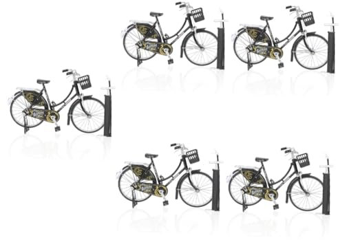 IMIKEYA 5 Sätze Simuliertes Fahrradmodell Fahrradsitz Pedal Zyklus Quad Roller Minimalistische Fahrradskulptur Fahrradzubehör Klassiker Radfahren Black Legierung