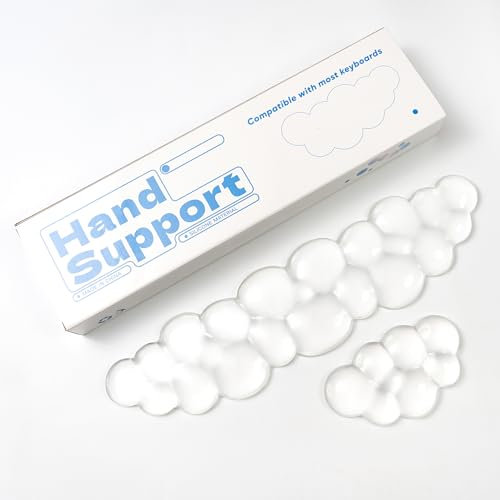 Ergonomische Gel-Cloud-Tastatur und Maus-Handgelenkauflage-Set - Klare Handgelenkauflage für Computertastatur 60%/68%/75%, Komfort & Unterstützung für Tippen und Spielen (Weiß)