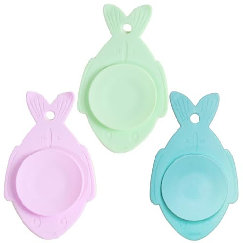 HAMKU 3 Piezas Ventosa Doble Cara Para Plato Destete Bebes, Ventosa Plato Destete Bebes, Plana Dividida, Succión, No Resbala Adecuado Para Sillas Altas Y Mesas(B)