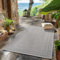 SIMPEX Outdoor Teppich Wetterfest Grau 80x250 cm Läufer, UV-beständig, ideal für Küche, Balkon, Terrasse auch Wohnzimmer und Esszimmer, Einfarbiges Design mit Bordüre, Pfelgeleicht