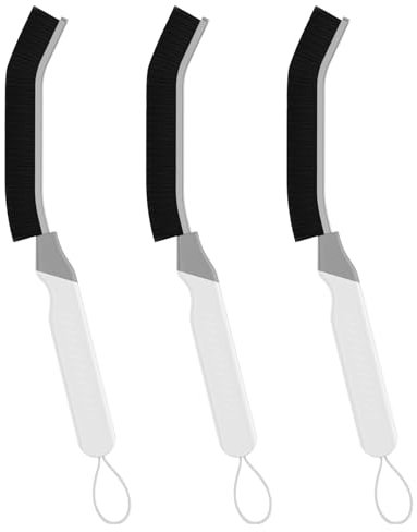 FOOGWEE Fugenreinigungsbürste mit Harten Borsten - Multifunktionale Spaltreinigungsbürste - Hartborsten Eckenreinigungsbürste Bad - Schmale Reinigungsbürste für Ritzen und Ecken (3, Grau)