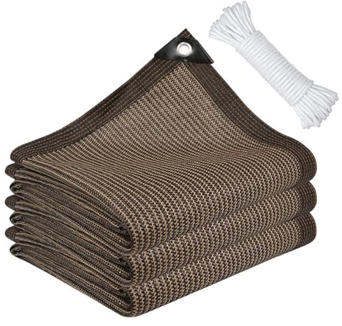 Filet D'ombrage, 3x3m Filet Protection Solaire avec Oeillets, Anti-UV Toile Ombrage Exterieur, Voile D'ombrage Rectangulaire, Filet Ombrage avec 5M Cordes pour Patio/Serre/Jardin/Pergola/Pet House