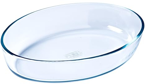 PYREX Auflaufform oval Glas 21 cm Borosilikat 0,7 L | Temperaturbeständig von -40 bis 350 °C, geeignet für Ofen, Mikrowelle und Gefrierschrank